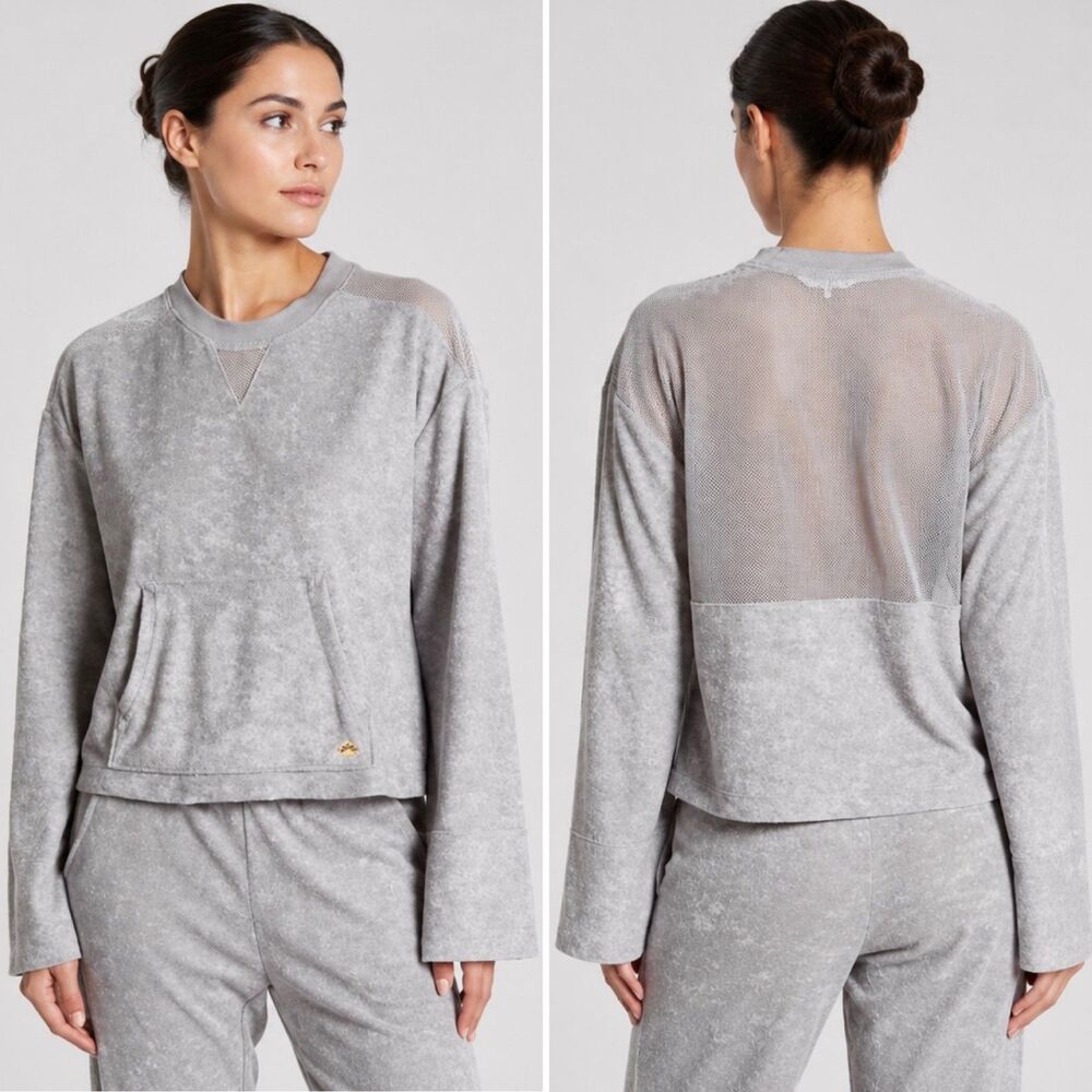 C&C California Crew Neck Long Sleeve Top Gray L